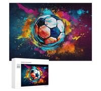 for Adults 300 PCS Puzzle Vibrant Soccer Ball Artwork -2 Adult Puzzles Hands-on Game Improve Memory Unique Gifts for Birthday And Christmas 300 PCS