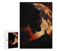 for Adults 300 PCS Puzzle Werewolf Confrontation Under A Fiery Moon Jigsaw Relax Games Perfect Decoration Unique Gifts for Birthday And Christmas 300 PCS