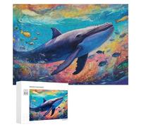 for Adults 300 PCS Puzzle Whale And Rainbow Fishes in Ocean Adult Puzzles Hands-on Game Improve Memory Unique Gifts for Birthday And Christmas 300 PCS