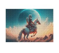 for Adults 38x26cm/1000pcs Jigsaw Puzzle Astronaut Riding A Unicorn in Space Jigsaw for Adults Brain Teaser Game Presents for Women Fun at Home Activities, 38x26cm/1000pcs