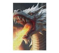 for Adults 38x26cm/1000pcs Jigsaw Puzzle Dragon Breath Fire Artwork Jigsaw for Adults Toy Wall Decor Perfect Decoration Unique Birthday And Xmas Gifts 38x26cm/1000pcs