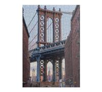 for Adults 38x26cm/1000pcs Jigsaw Puzzle Manhattan Bridge Reflections Jigsaw for Adults Brain Teaser Game Presents for Women Fun at Home Activities, 38x26cm/1000pcs