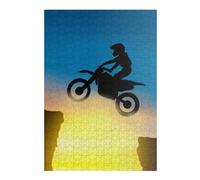 for Adults 38x26cm/1000pcs Jigsaw Puzzle Motorcycle Sunset Jump Jigsaw for Adults Brain Teaser Game Presents for Women Fun at Home Activities, 38x26cm/1000pcs