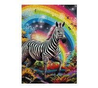 for Adults 38x26cm/1000pcs Jigsaw Puzzle Rainbow Zebra Fantasy Jigsaw for Adults Brain Teaser Game Presents for Women Fun at Home Activities, 38x26cm/1000pcs