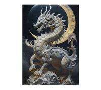for Adults 38x26cm/1000pcs Jigsaw Puzzle Serene Celestial Dragon Statue Jigsaw for Adults Brain Teaser Game Presents for Women Fun at Home Activities, 38x26cm/1000pcs