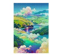 for Adults 38x26cm/1000pcs Jigsaw Puzzle Serene Lake Landscape Jigsaw for Adults Brain Teaser Game Presents for Women Fun at Home Activities, 38x26cm/1000pcs