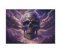 for Adults 38x26cm/1000pcs Jigsaw Puzzle Thunderstorm Skull Artwork -3 Adult Jigsaw Puzzle Relax Games Wall Decoration Fun at Home Activities, 38x26cm/1000pcs