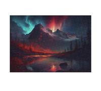 for Adults 38x26cm/1000pcs Jigsaw Puzzle Volcanic Aurora Reflections Jigsaw for Adults Brain Teaser Game Presents for Women Fun at Home Activities, 38x26cm/1000pcs