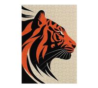 for Adults 38x26cm/1000pcs Puzzle Bold Tiger Vector Portrait in Red And Black Design Puzzle for Adults DIY Toys Presents for Women Unique Gifts for Birthday And Christmas 38x26cm/1000pcs