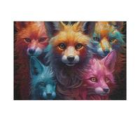 for Adults 38x26cm/1000pcs Puzzle Colorful Foxes A Vibrant Art Collection Adult Puzzles Hands-on Game Improve Memory Unique Gifts for Birthday And Christmas 38x26cm/1000pcs