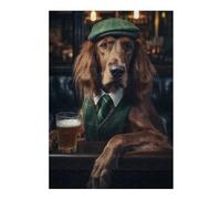 for Adults 38x26cm/1000pcs Puzzle Irish Setter at The Pub Jigsaw for Adults Fun Games Hand Speed Race Unique Gifts for Birthday And Christmas 38x26cm/1000pcs