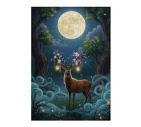 for Adults 38x26cm/1000pcs Puzzle Magical Deer in Moonlight Forest Jigsaws for Adults Relax Games But Fun And Humorous Birthday And Unique Gifts 38x26cm/1000pcs