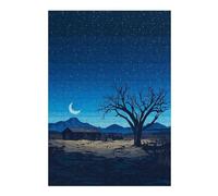 for Adults 38x26cm/1000pcs Puzzle Pixel Art Night Landscape with Abandoned House Jigsaws for Adults Relax Games But Fun And Humorous Birthday And Unique Gifts 38x26cm/1000pcs