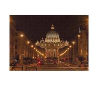 for Adults 38x26cm/1000pcs Puzzle St. Peter's Basilica at Night, Rome Adult Puzzles Hands-on Game Improve Memory Unique Gifts for Birthday And Christmas 38x26cm/1000pcs