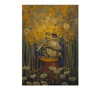 for Adults 38x26cm/1000pcs Puzzle Toad Playing Flute Puzzles for Adults Family Games Presents for Women Unique Gifts for Birthday And Christmas 38x26cm/1000pcs