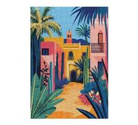 for Adults 38x26cm/1000pcs Puzzle Vibrant Moroccan Street Minimalist Art Puzzle for Adults DIY Toys Presents for Women Unique Gifts for Birthday And Christmas 38x26cm/1000pcs