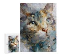 for Adults 500 PCS Jigsaw Puzzle Abstract Cat Face Artwork Jigsaw Puzzles for Adults Staycation Kill Time Every Piece Is Unique - Great Gift for Gaming 500 PCS
