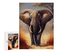 for Adults 500 PCS Jigsaw Puzzle African Bush Elephant Teenagers Puzzles Hands-on Game Home Decoration Challenging Game Gifts 500 PCS