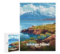 for Adults 500 PCS Jigsaw Puzzle Antelope Island State Park Illustration Teenagers Puzzles Hands-on Game Home Decoration Challenging Game Gifts 500 PCS