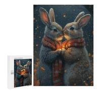 for Adults 500 PCS Jigsaw Puzzle Autumnal Bunny Romance Jigsaw Puzzles for Adults Staycation Kill Time Every Piece Is Unique - Great Gift for Gaming 500 PCS