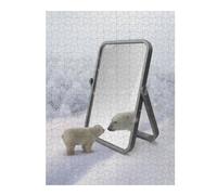 for Adults 500 PCS Jigsaw Puzzle Bear in The Mirror Jigsaws for Adults Family Game Difficult Hard Challenging Game Gifts 500 PCS