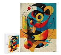 for Adults 500 PCS Jigsaw Puzzle Celestial Balance - Modern Cosmic Geometry in Cyan, Vermillion, And Gold Jigsaw for Adults Relaxing Games For Family Fun Challenging Game Gifts 500 PCS