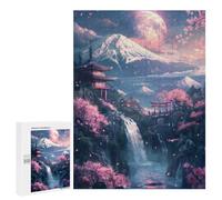 for Adults 500 PCS Jigsaw Puzzle Cherry Blossom Japan Fuji Puzzles for Adults Anti-Stress Toys Difficult Hard Fun Activities at Home 500 PCS