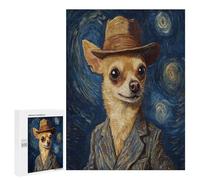 for Adults 500 PCS Jigsaw Puzzle Chihuahua in Starry Night Puzzle for Adults Family Game Precision Cutting Fun Activities at Home 500 PCS