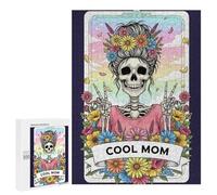 for Adults 500 PCS Jigsaw Puzzle Cool Mom Skeleton with Flowers Jigsaw for Adults Relaxing Games For Family Fun Challenging Game Gifts 500 PCS