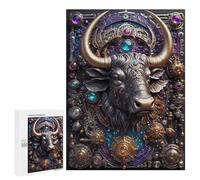 for Adults 500 PCS Jigsaw Puzzle Cybernetic Steampunk Bull Puzzle for Adults Family Game Precision Cutting Fun Activities at Home 500 PCS