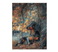 for Adults 500 PCS Jigsaw Puzzle Dachshund Under A Tree Jigsaws for Adults Family Game Difficult Hard Challenging Game Gifts 500 PCS