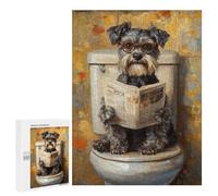 for Adults 500 PCS Jigsaw Puzzle Dog Reading Newspaper on Toilet-41 Jigsaw Puzzles for Adults Staycation Kill Time Every Piece Is Unique - Great Gift for Gaming 500 PCS