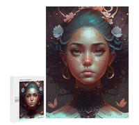 for Adults 500 PCS Jigsaw Puzzle Enchanted Floral Crown Portrait Adult Jigsaw Family Game Precision Cutting Unique Birthday And Xmas Gifts 500 PCS