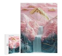 for Adults 500 PCS Jigsaw Puzzle Fantasy Pink Mountain Landscape -1 Jigsaw Puzzles for Adults Staycation Kill Time Every Piece Is Unique - Great Gift for Gaming 500 PCS