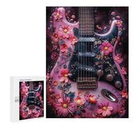 for Adults 500 PCS Jigsaw Puzzle Floral Guitar Art Teenagers Puzzles Hands-on Game Home Decoration Challenging Game Gifts 500 PCS