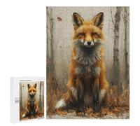 for Adults 500 PCS Jigsaw Puzzle Fox in Autumn Forest Jigsaw Puzzles for Adults Staycation Kill Time Every Piece Is Unique - Great Gift for Gaming 500 PCS