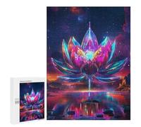 for Adults 500 PCS Jigsaw Puzzle Galactic Lotus Reflections Jigsaw Puzzles for Adults Staycation Kill Time Every Piece Is Unique - Great Gift for Gaming 500 PCS
