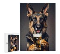 for Adults 500 PCS Jigsaw Puzzle German Sheperd Beer Teenagers Puzzles Hands-on Game Home Decoration Challenging Game Gifts 500 PCS
