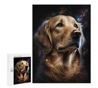 for Adults 500 PCS Jigsaw Puzzle Golden Retriever Galaxy Art Print-8 Puzzle for Adults Family Game Precision Cutting Fun Activities at Home 500 PCS