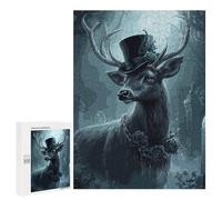 for Adults 500 PCS Jigsaw Puzzle Gothic Deer with Top Hat Teenagers Puzzles Hands-on Game Home Decoration Challenging Game Gifts 500 PCS