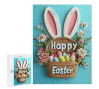 for Adults 500 PCS Jigsaw Puzzle Happy Easter Basket Jigsaw for Adults Relaxing Games For Family Fun Challenging Game Gifts 500 PCS