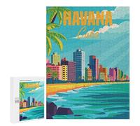 for Adults 500 PCS Jigsaw Puzzle Havana Cuba Minimal Jigsaw for Adults Relaxing Games For Family Fun Challenging Game Gifts 500 PCS