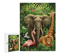 for Adults 500 PCS Jigsaw Puzzle Jungle Animal Paradise-2 Jigsaw Puzzles for Adults Staycation Kill Time Every Piece Is Unique - Great Gift for Gaming 500 PCS