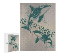 for Adults 500 PCS Jigsaw Puzzle Killer Whale Orca Teenagers Puzzles Hands-on Game Home Decoration Challenging Game Gifts 500 PCS