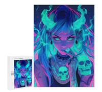 for Adults 500 PCS Jigsaw Puzzle Neon Demon Girl Puzzle for Adults Family Game Precision Cutting Fun Activities at Home 500 PCS