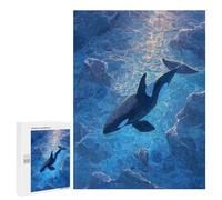 for Adults 500 PCS Jigsaw Puzzle Orca in Blue Ocean Art Teenagers Puzzles Hands-on Game Home Decoration Challenging Game Gifts 500 PCS