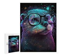 for Adults 500 PCS Jigsaw Puzzle Otter Glasses Fantasy Artwork -1 Puzzle for Adults Family Game Precision Cutting Fun Activities at Home 500 PCS