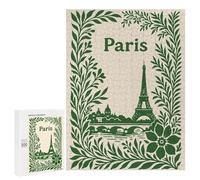 for Adults 500 PCS Jigsaw Puzzle Paris Illustration with Floral Frame Puzzle for Adults Family Game Precision Cutting Fun Activities at Home 500 PCS