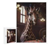 for Adults 500 PCS Jigsaw Puzzle Poker Giraffe Adult Jigsaw Family Game Precision Cutting Unique Birthday And Xmas Gifts 500 PCS