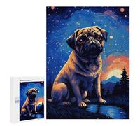 for Adults 500 PCS Jigsaw Puzzle Pug Magical Pixel Art Adult Jigsaw Family Game Precision Cutting Unique Birthday And Xmas Gifts 500 PCS